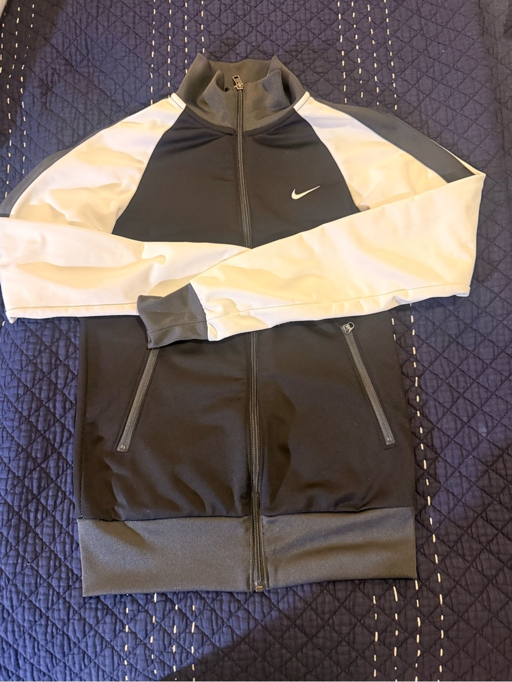Nike Y2K Athletic Dept Black White Colorblock Track Jacket Women’s Small